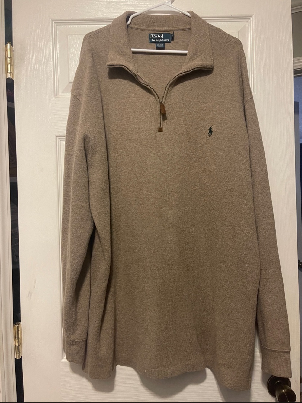 Polo by Ralph Lauren Brown Zip-Front Half-Zip Sweater